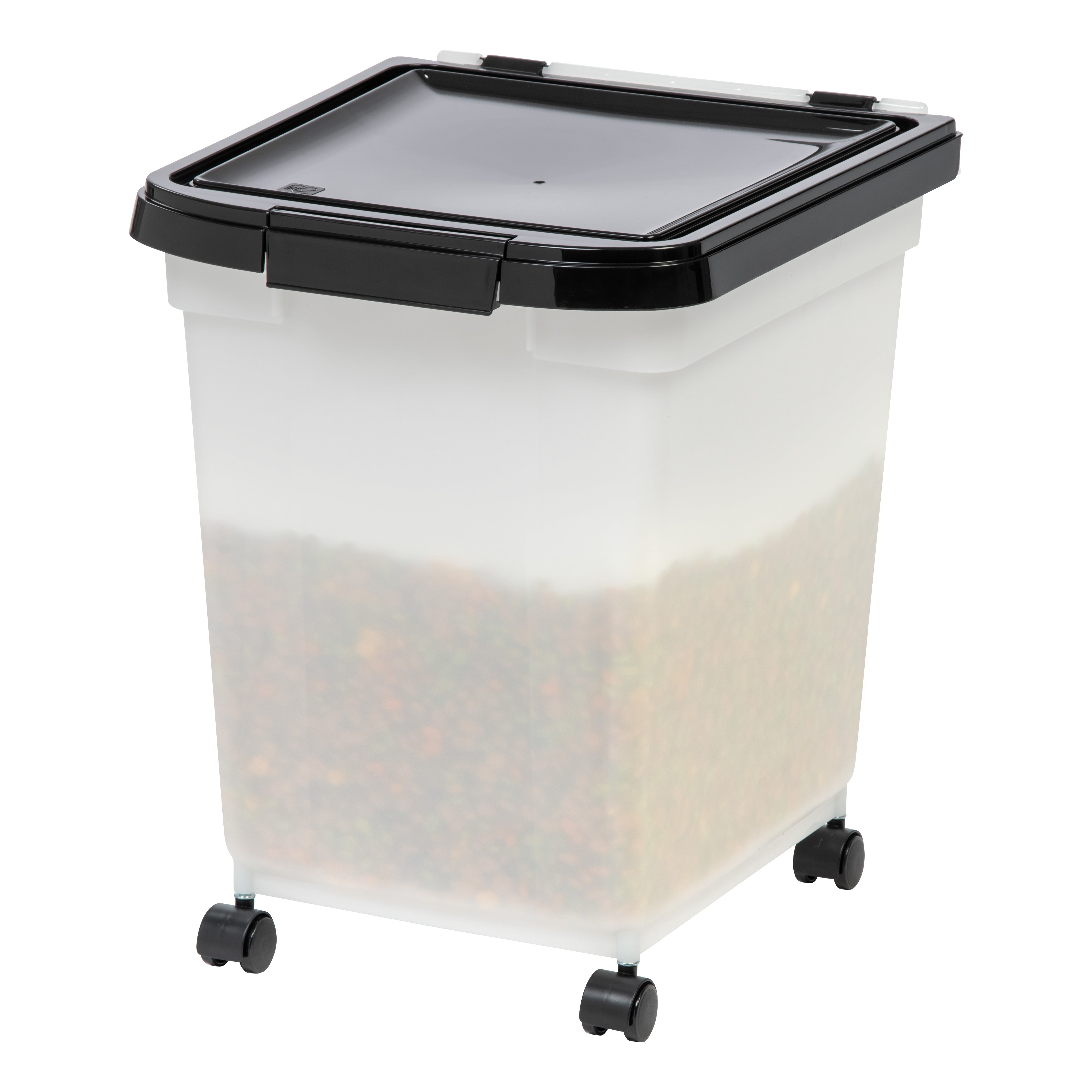 32.5 Quart Airtight Pet Food Container, Black/Pearl