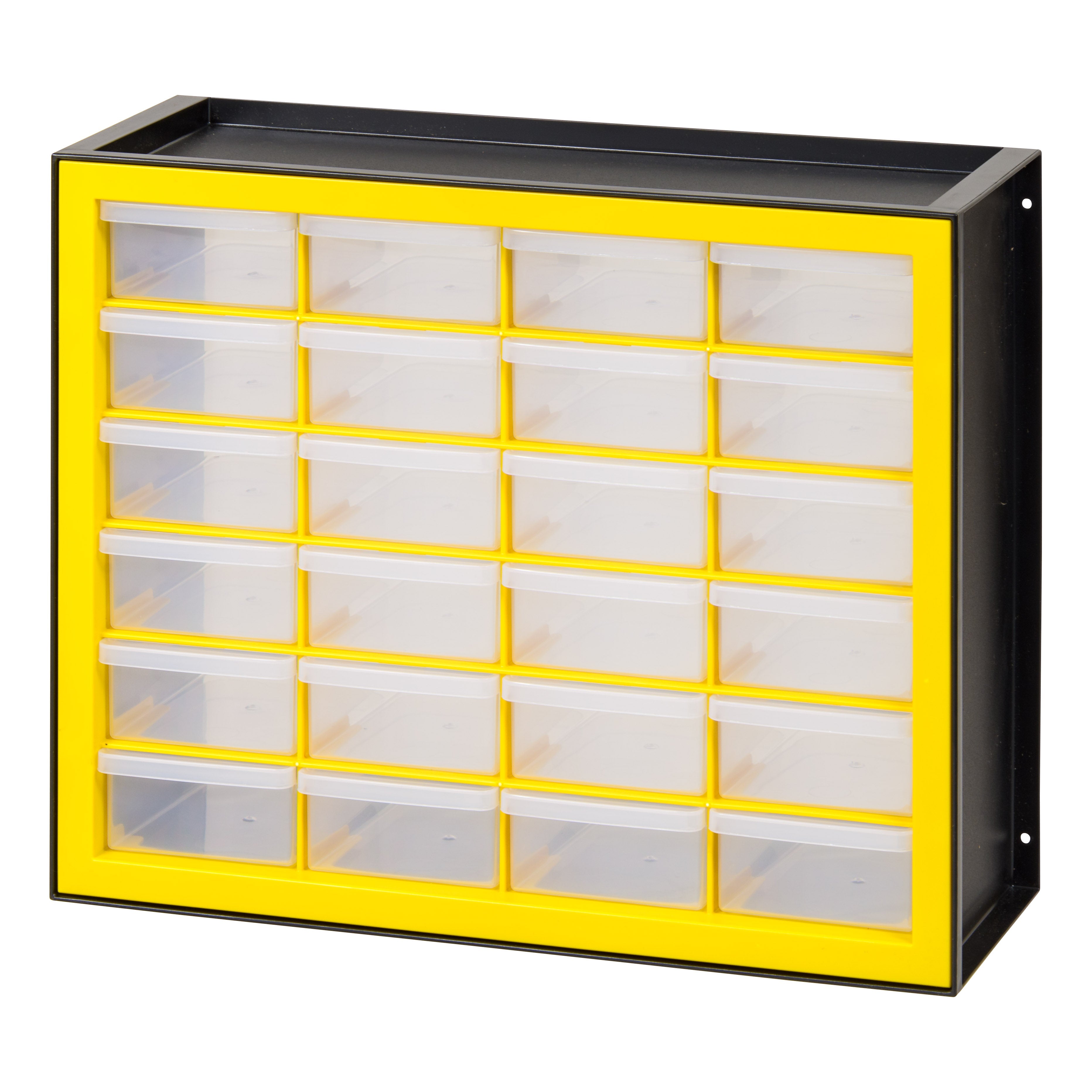 IRIS USA, 24 Drawer Parts Cabinet, Black/Yellow