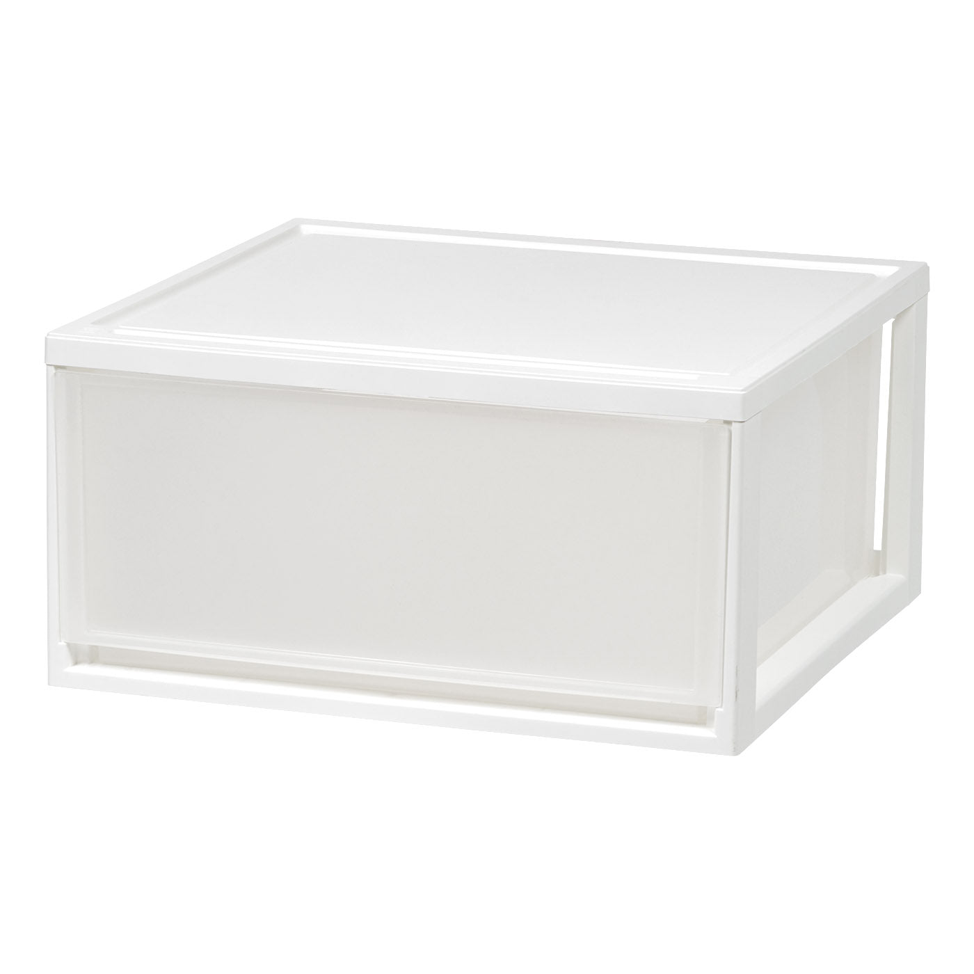 IRIS USA MSD-3 Compact Stacking, Stackable Plastic Drawer Unit, 47 Quart, White, 2 Count
