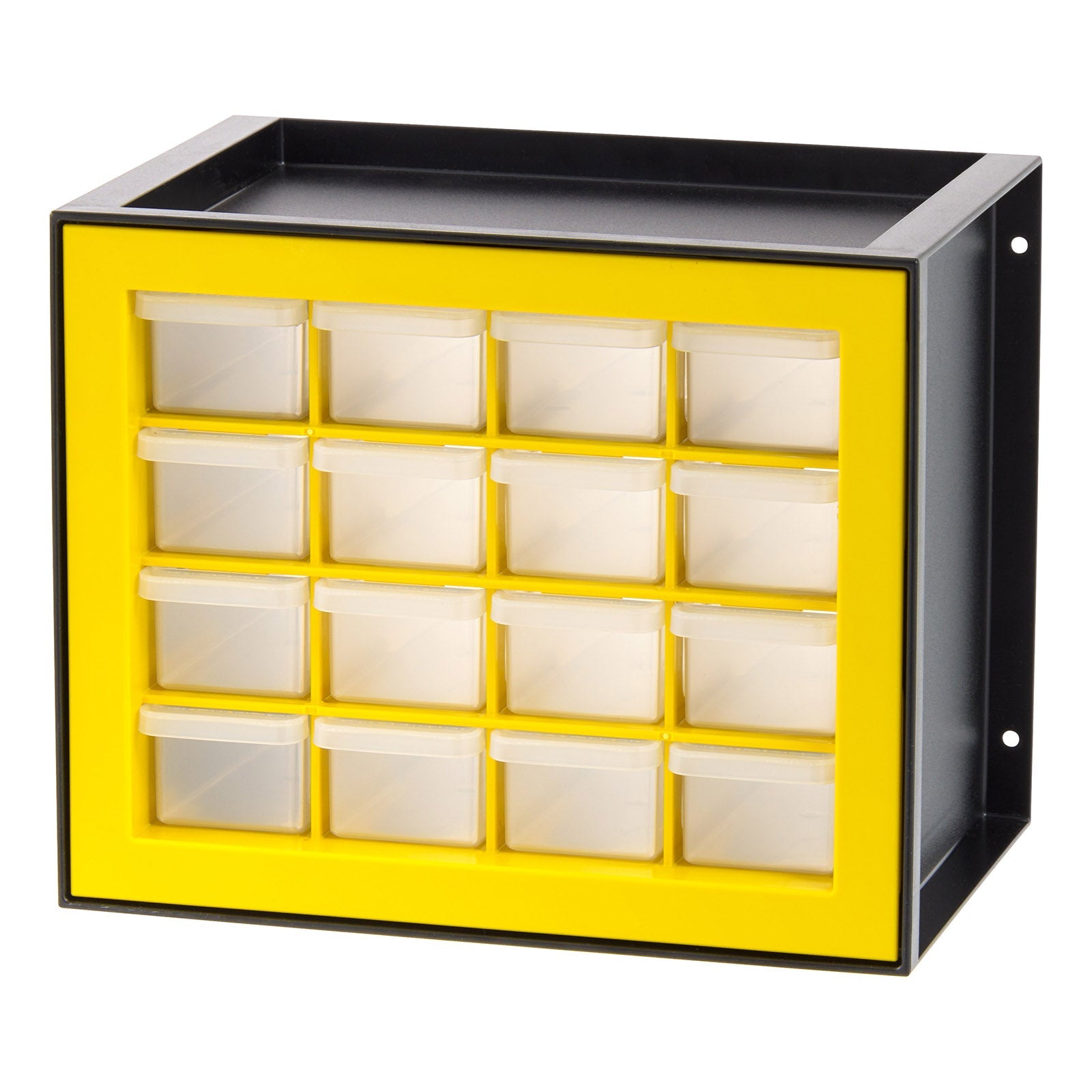 IRIS USA, 16 Drawer Parts Cabinet, Black/Yellow