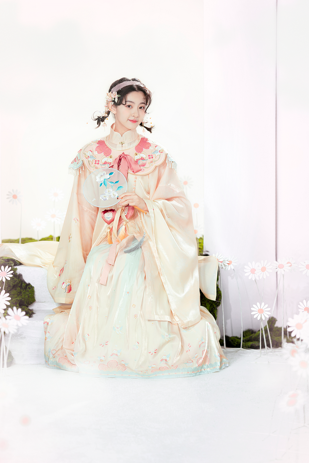 Pink Sweet Girls Hanfu Dress Suit Handmade Embroidery Chinese Style Costume Lady Cosplay Clothes-TAOYAO