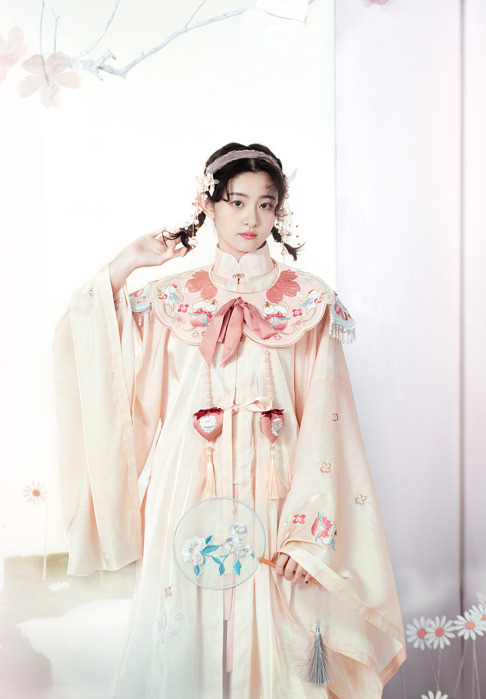 Pink Sweet Girls Hanfu Dress Suit Handmade Embroidery Chinese Style Costume Lady Cosplay Clothes-TAOYAO