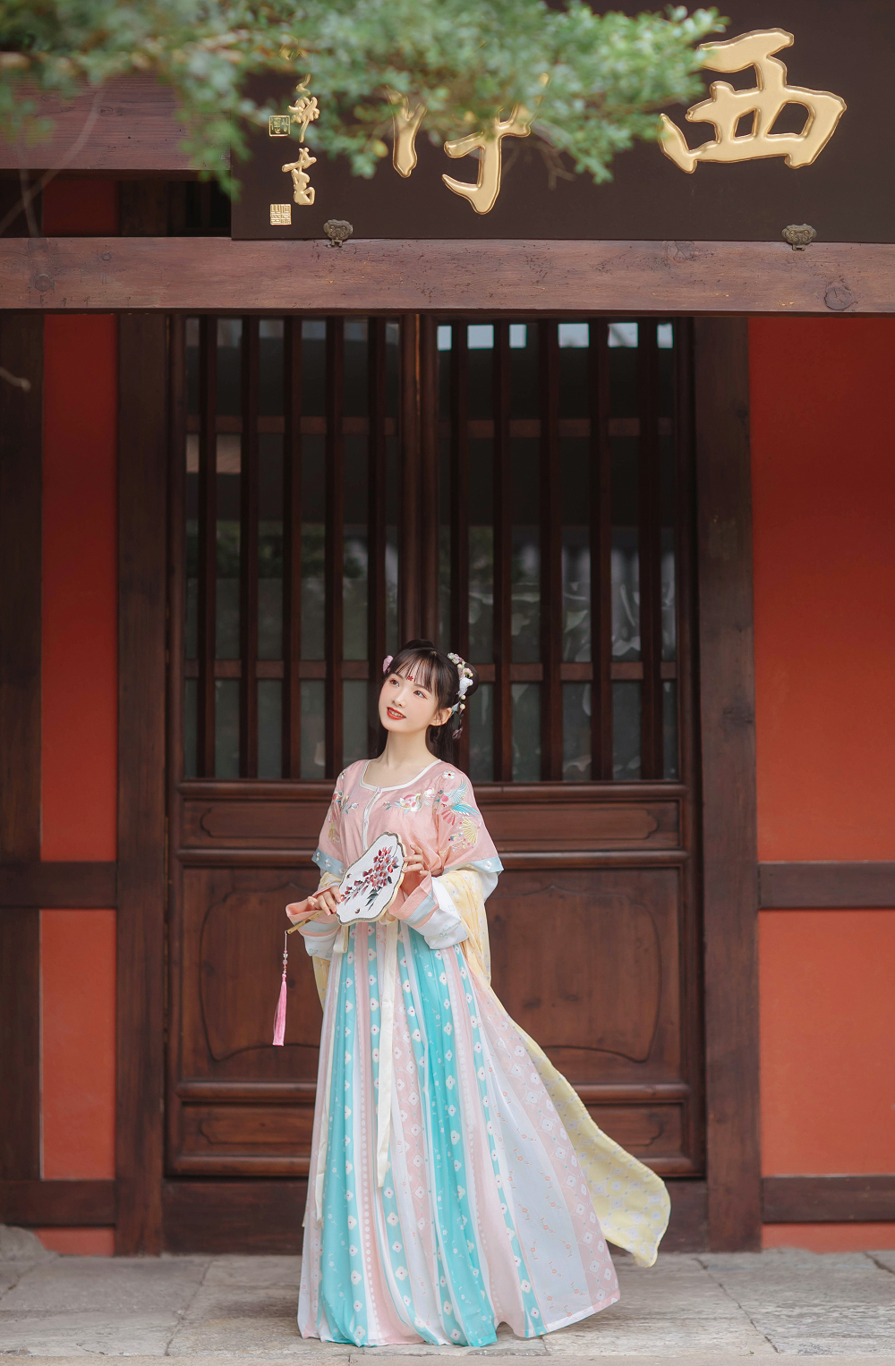 Handmade Embroidery Floral Women Hanfu Dress Cosplay Costume Vintage Stage Show Clothes 3 Pieces Set - WANER