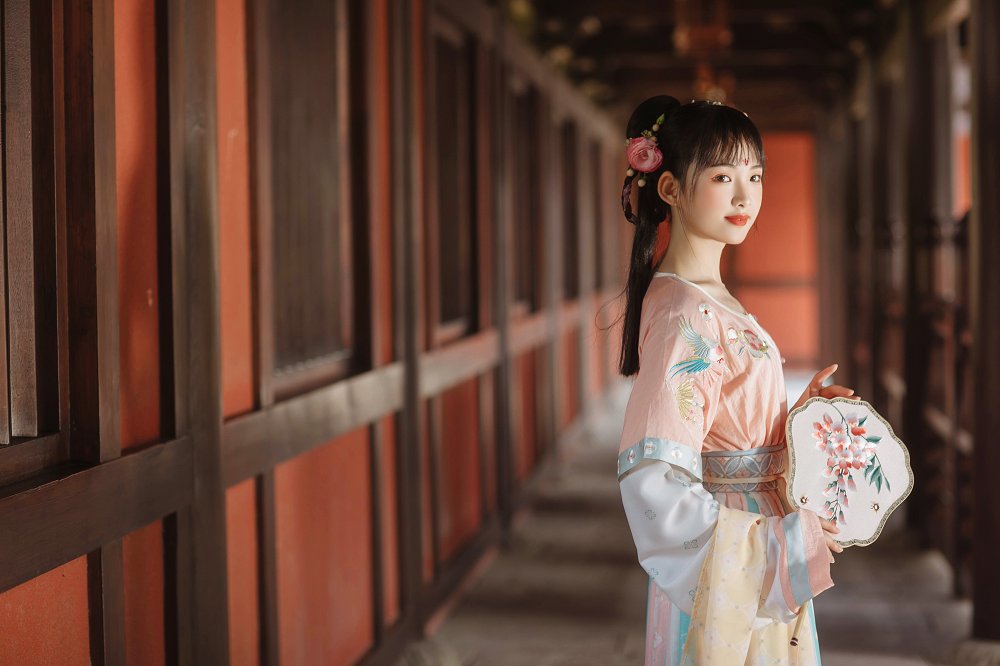 Handmade Embroidery Floral Women Hanfu Dress Cosplay Costume Vintage Stage Show Clothes 3 Pieces Set - WANER