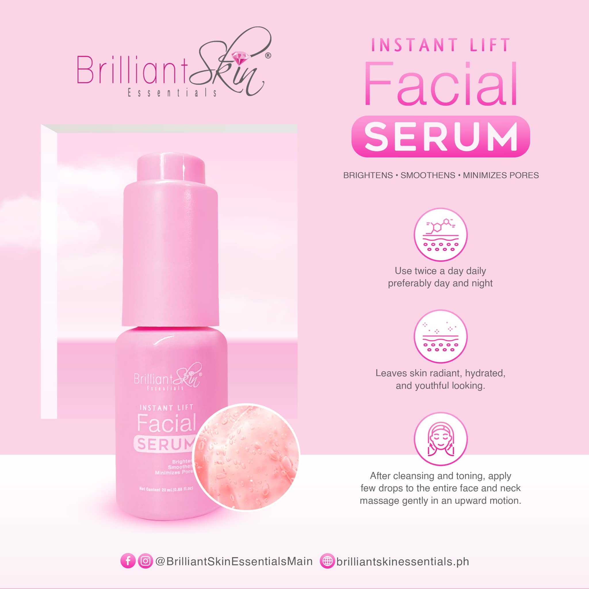 Brilliant Skin - Instant Lift Facial Serum - 20mL