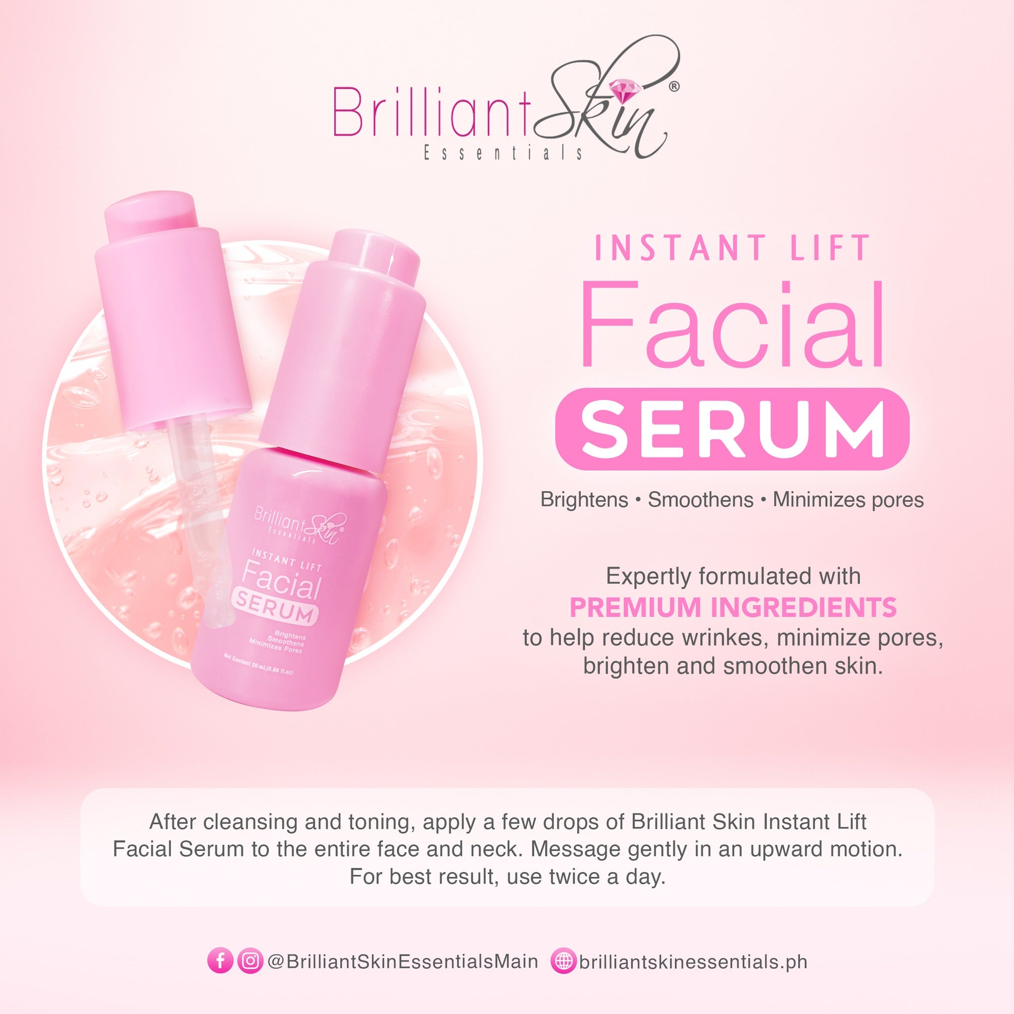 Brilliant Skin - Instant Lift Facial Serum - 20mL