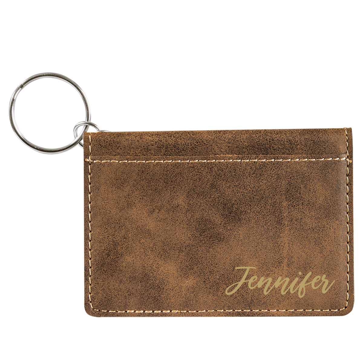Explore-Dream-Discover - Leatherette Keychain ID Holder