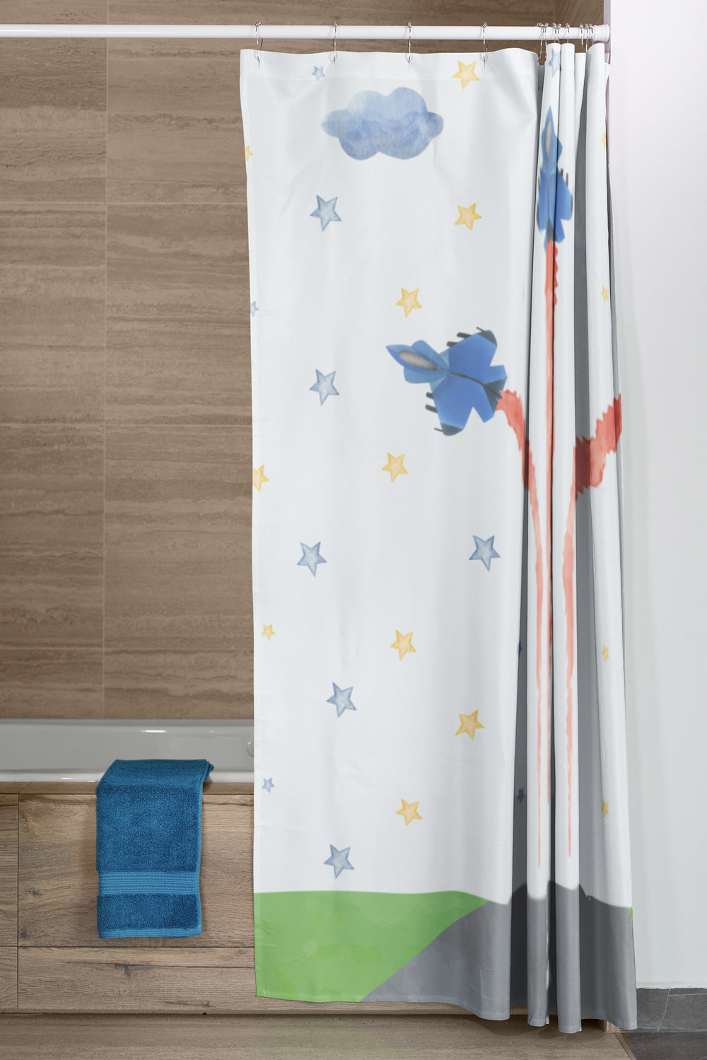 Blast Off Jets Shower Curtain