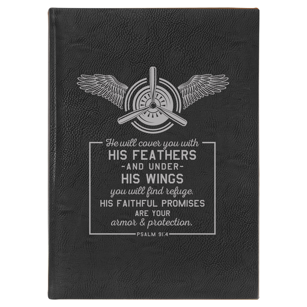 He Will Cover You Leatherette Journal