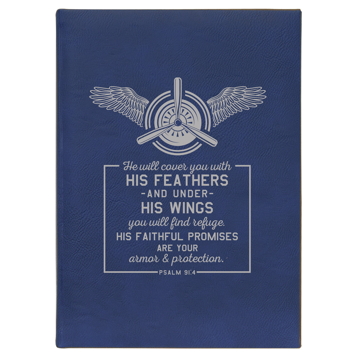 He Will Cover You Leatherette Journal