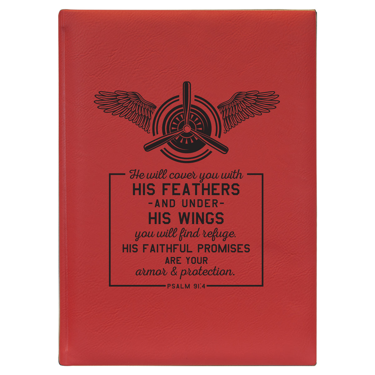 He Will Cover You Leatherette Journal