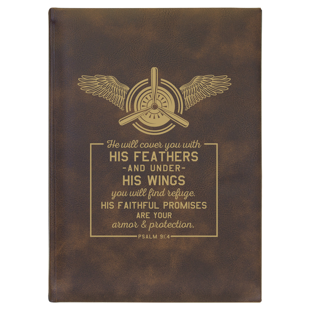 He Will Cover You Leatherette Journal