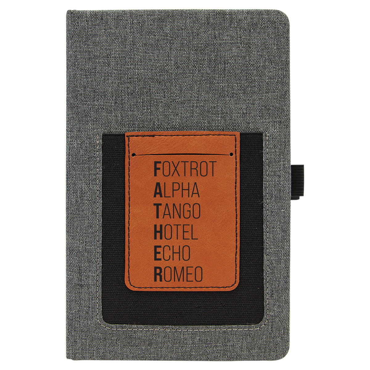 Phonetic Father Leatherette Journal with Cell/Card Slot