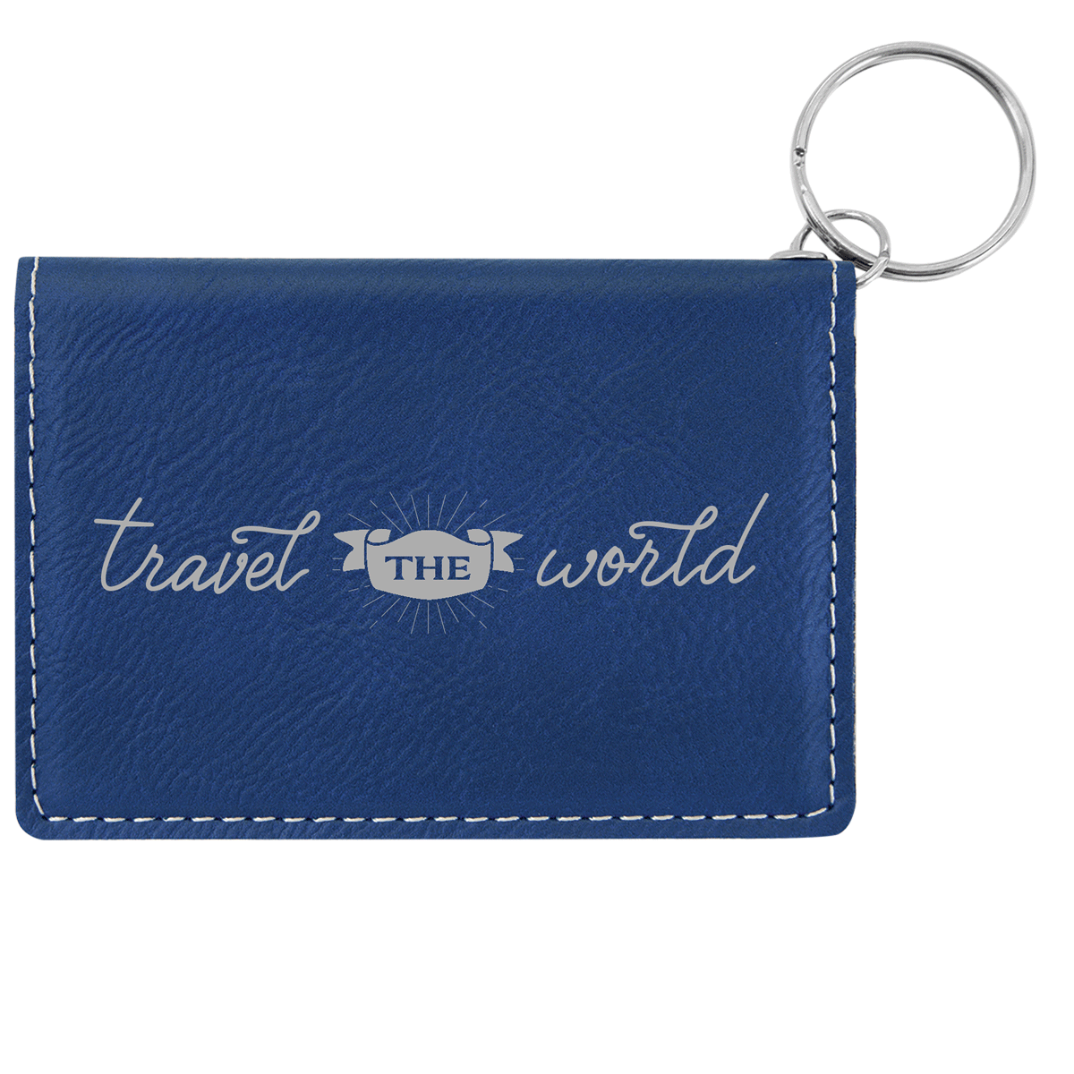 Travel The World - Leatherette Keychain ID Holder