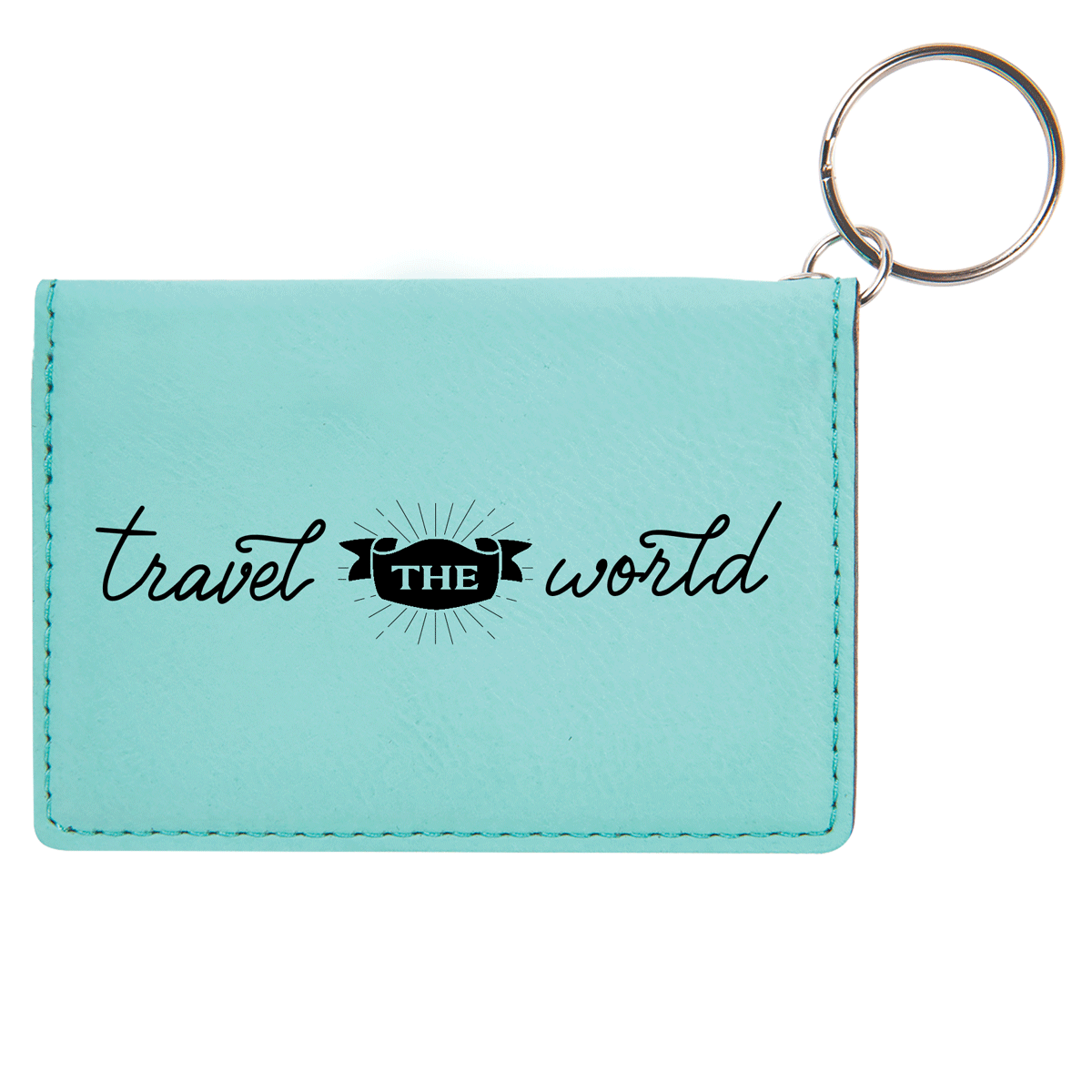 Travel The World - Leatherette Keychain ID Holder