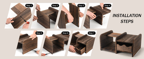 Soulhand Coffee Station Organizer with Drawer, Wooden Coffee Bar Accessories