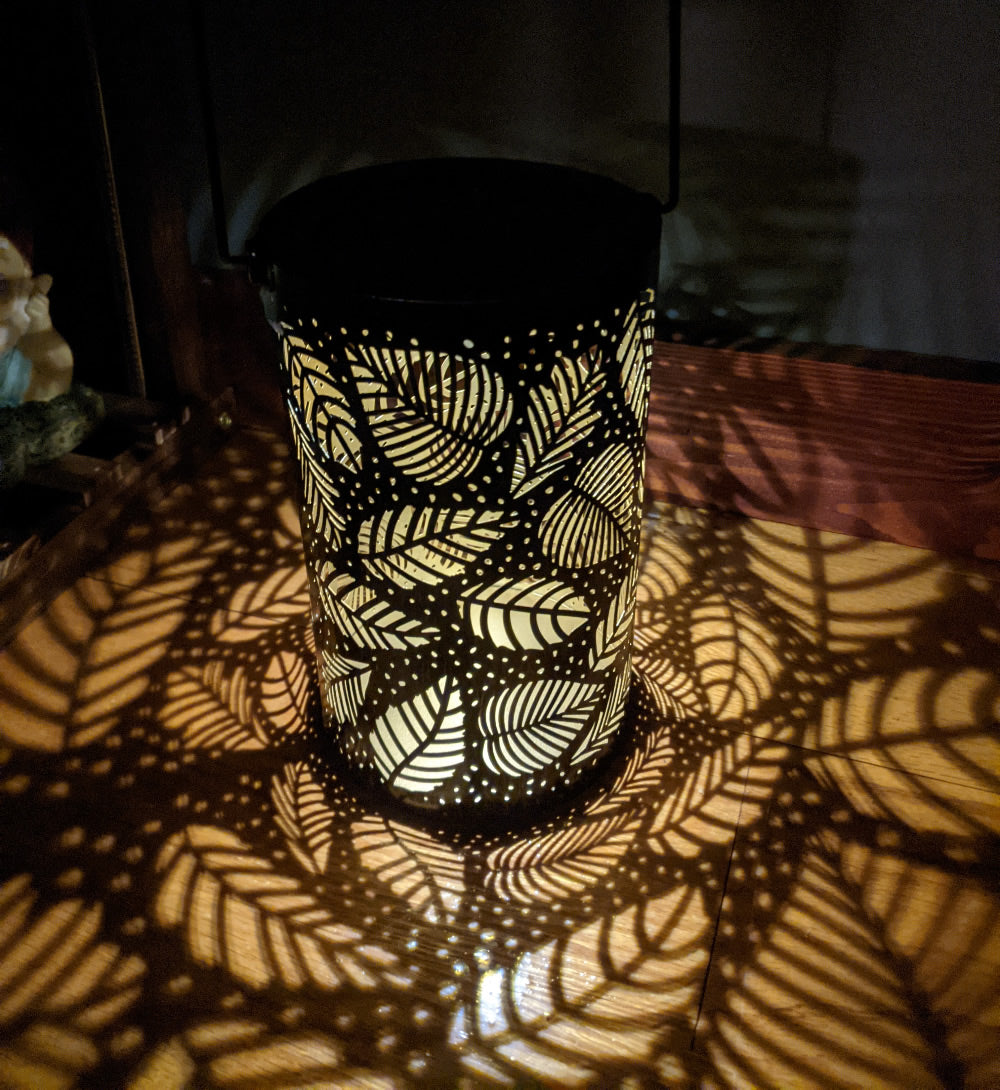 Love the maple leaf solar lantern, Perfect and it came charged and ready to enjoy!