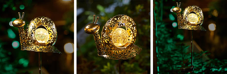 Pasture Small Snail Solar Light With Glass Ball Outdoor Garden Rainproof Stakes Lights