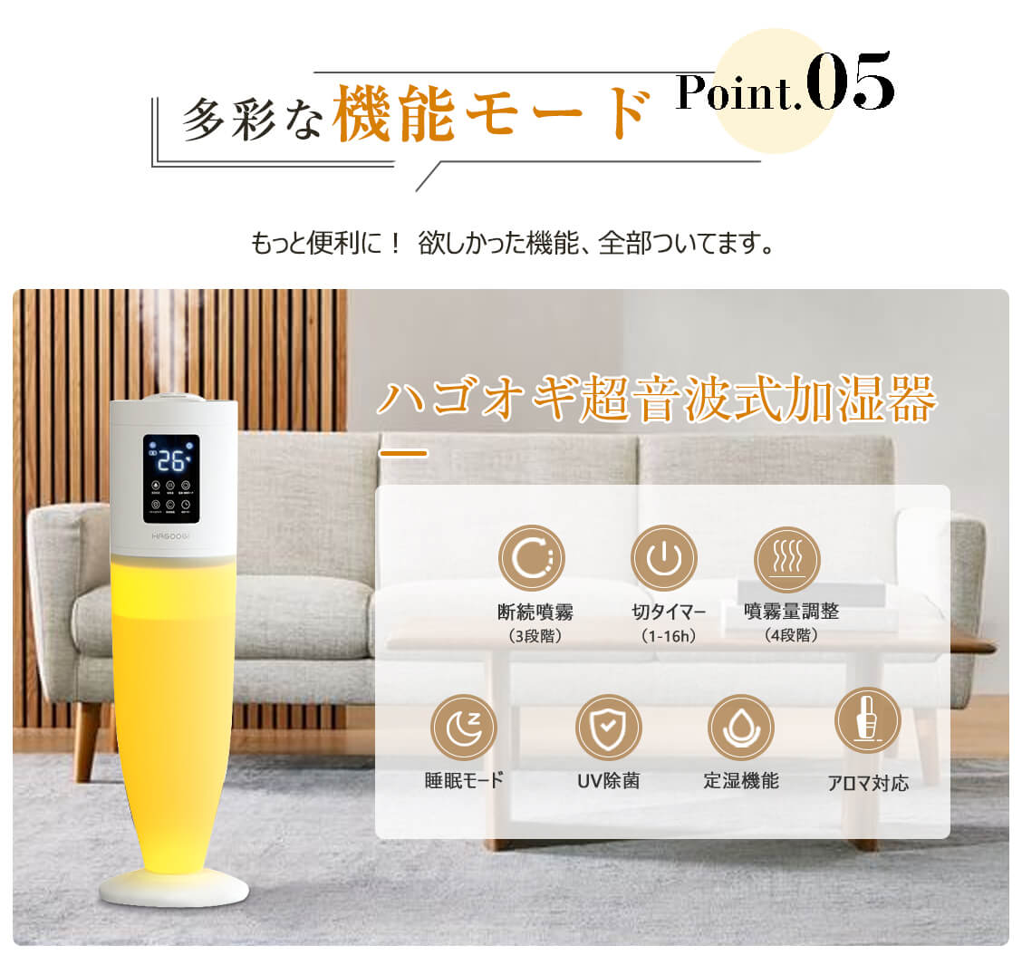 多彩な機能モードあり、もっと便利に! 欲しかった機能、全部ついてます。