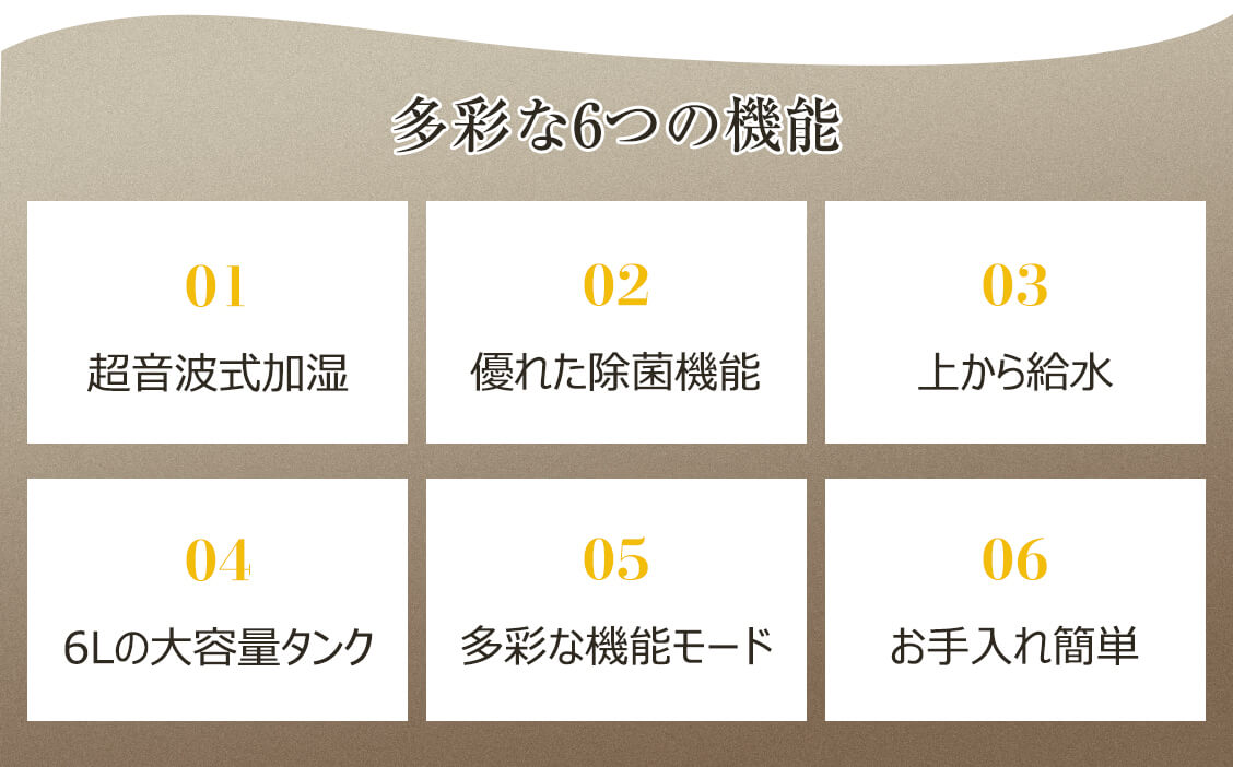 HAGOOGI6L加湿器は多彩な6つの機能があります