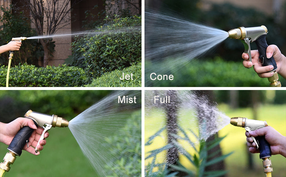 High Pressure Leakproof Ergonomic Design Garden Nozzle Hand Sprayer for Cleaning Showering 8 Adjustable Patterns Hose Sprayer Lawn Watering SPFUHO Hose Nozzle with Quick Connectors 