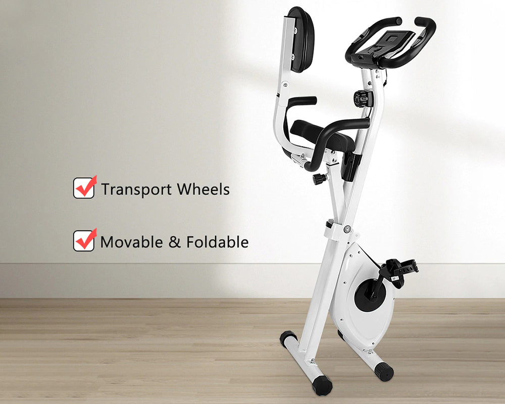 Foldable and Movable Upright Recumbent Exercise Bike