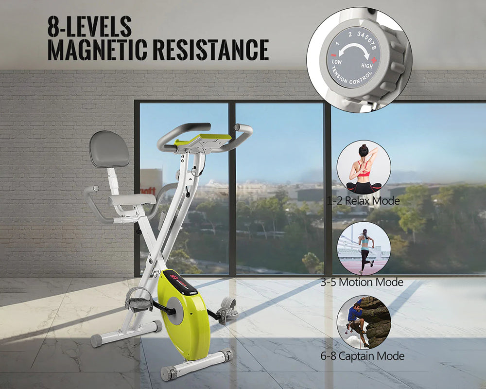 the Best Folding Exercise Bike Has 8-levels of Adjustable Resistance