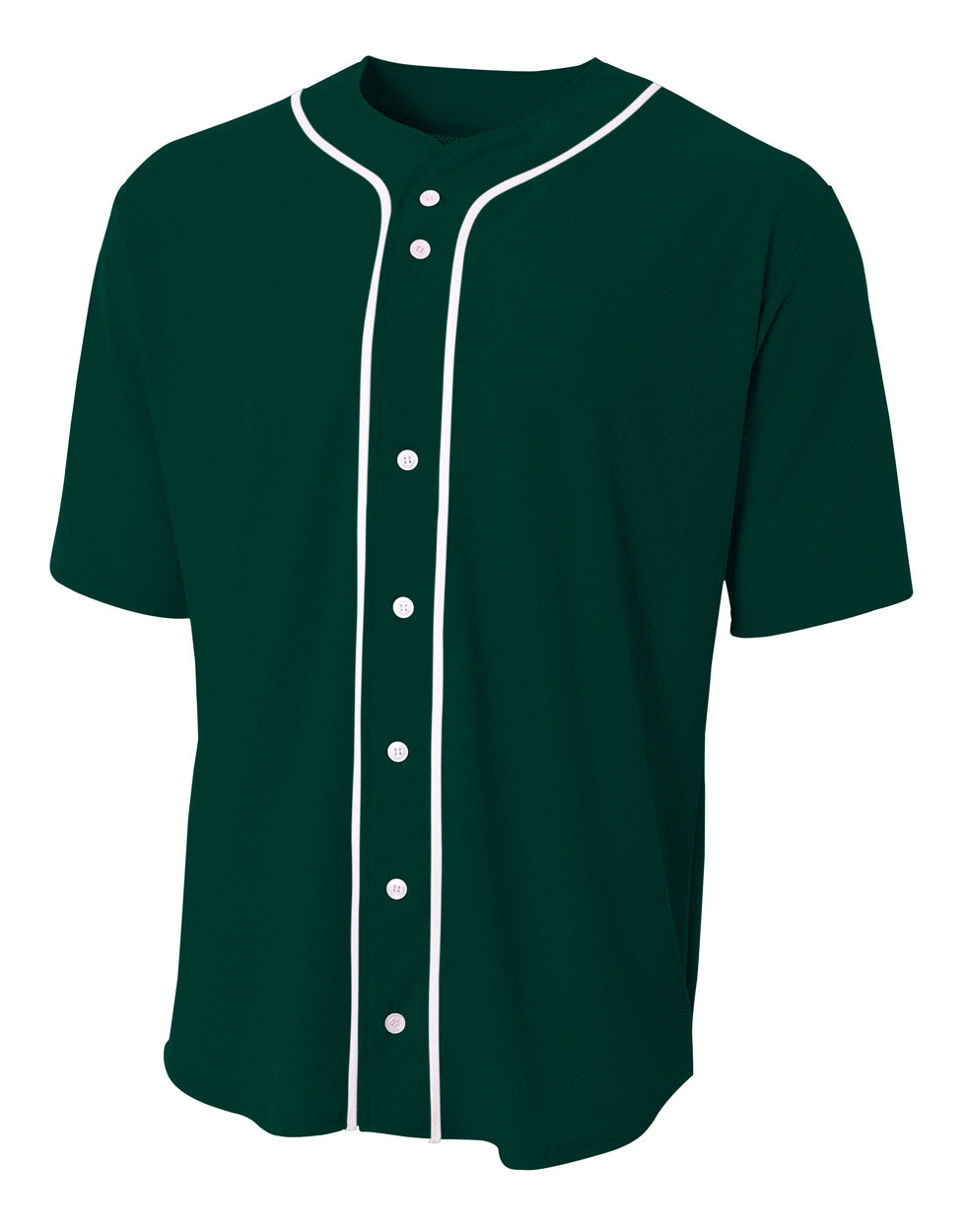 Forest A4 Short Sleeve Full Button Baseball Jersey