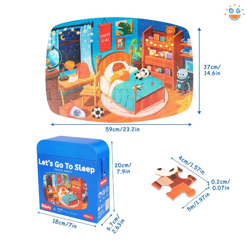 2021年新作入荷！【Jigsaw Puzzle】Let's Go To Sleepジグソーパズル知育玩具105PCS