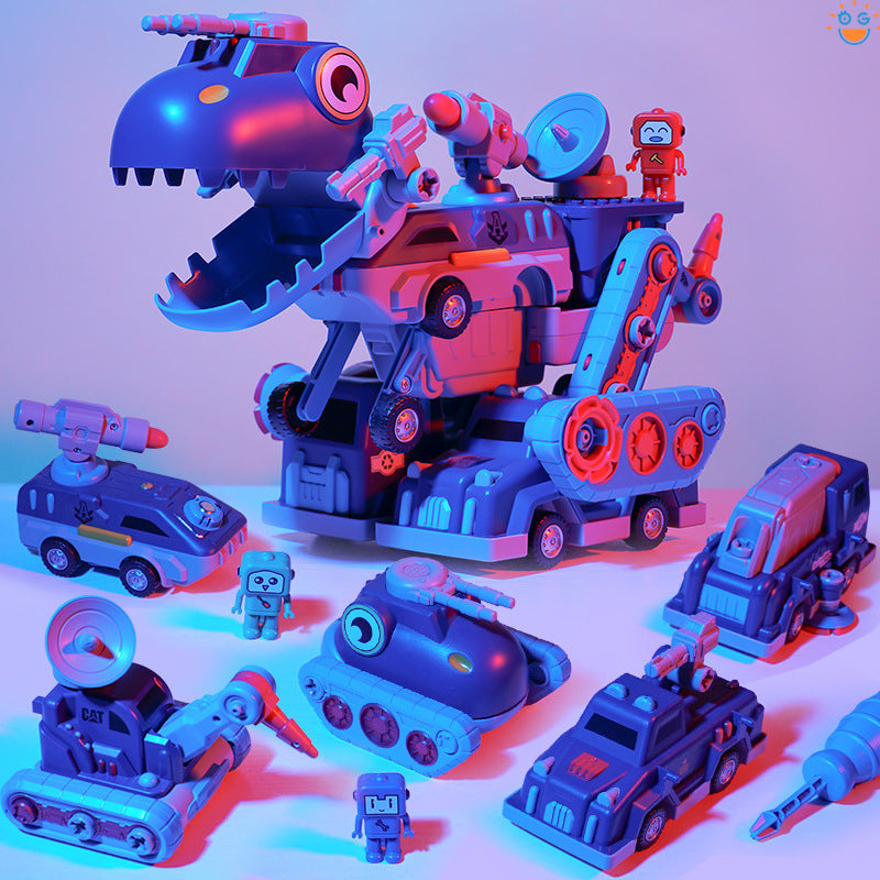 5 in 1DIY組み立て恐竜磁石車セット知育玩具変形おもちゃ