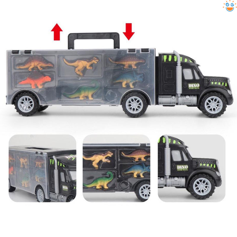 6個恐竜付き収納ボックストラックおもちゃ大きいサイズ