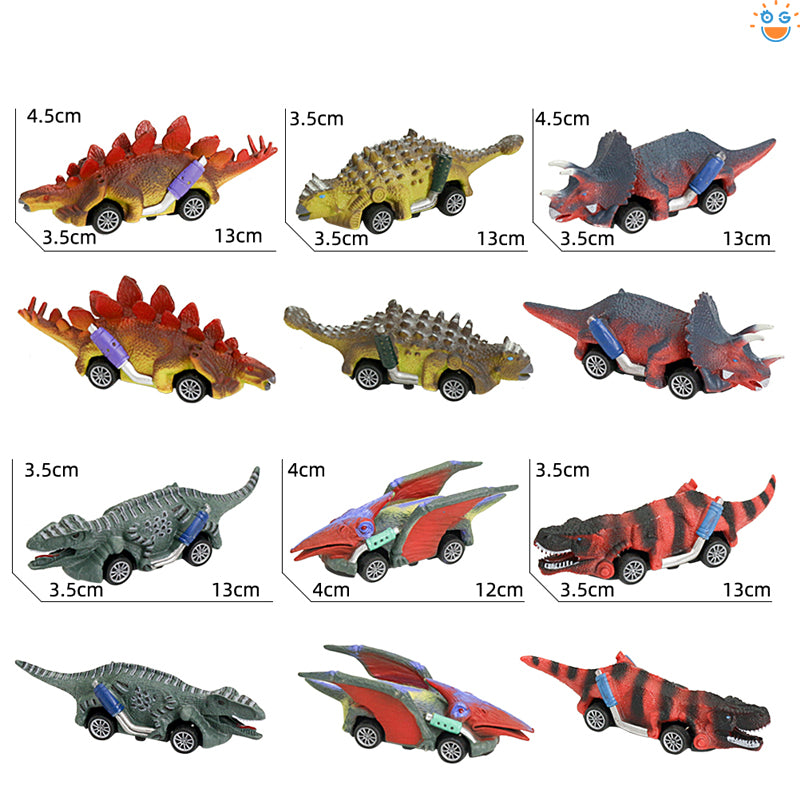 【6個/セット】恐竜のプルバックカーおもちゃリターンカー