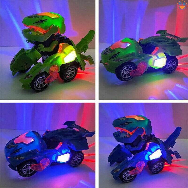 LED音楽電気自動変形恐竜おもちゃ車プルバック車