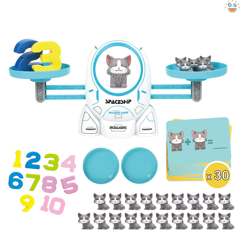 かわいい猫数字バランスゲーム脳トレ知育玩具幼稚園STEM教具
