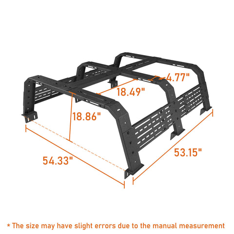 18.8" High Overland Bed Rack Fits Toyota Tacoma & Tundra - Hooke Road dimension