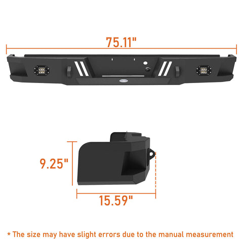 Products Aftermarket Ford 2006-2008 F-150 HR Rear Bumper Replacement dimension
