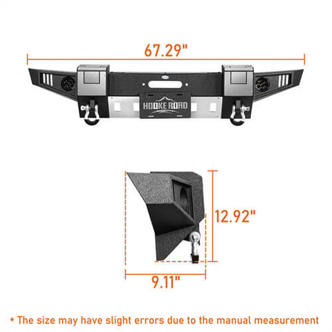 2007-2018 Jeep Wrangler JK Front Bumper Jeep JK Accessories - Hooke Road b2092s dimension