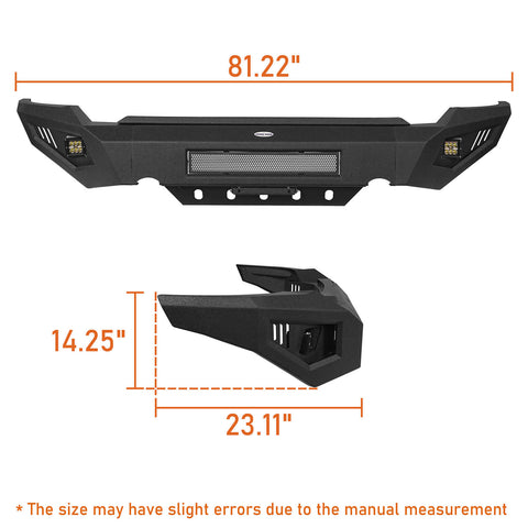 Aftermarket 20-23 GMC Sierra 2500HD Front Bumper Guard Protector dimension