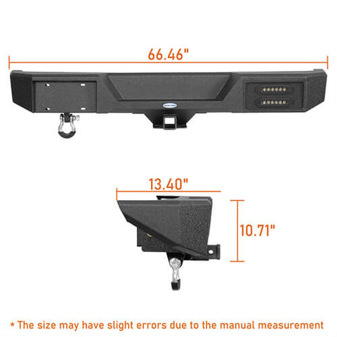 2007-2018 Jeep Wrangler JK Rear Bumper 4x4 Jeep Parts Aftermarket Bumpers - Hooke Road b2088s dimension