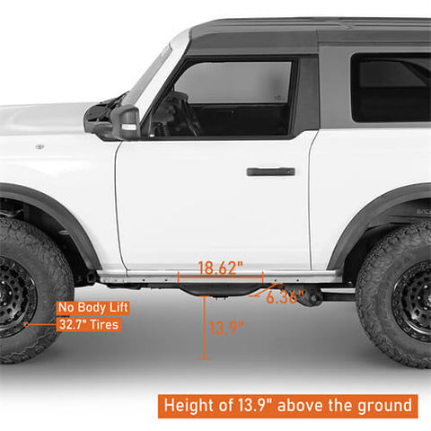 2021-2024 Ford Bronco Side Steps Side Hoop Steps kit 4x4 Truck Parts - Hooke Road b8931s dimension 1