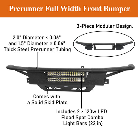 2009-2014 Ford F-150 Prerunner Offroad Front Bumper explantory diagram