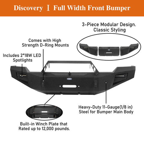 2003-2005 Dodge Ram 2500 Discovery Ⅰ Front Bumper w/Winch Plate explantory diagram