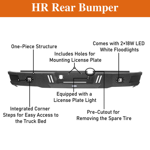 2003-2005 Dodge Ram 2500 HR Classic Rear Bumper Guard Protector explantory diagram