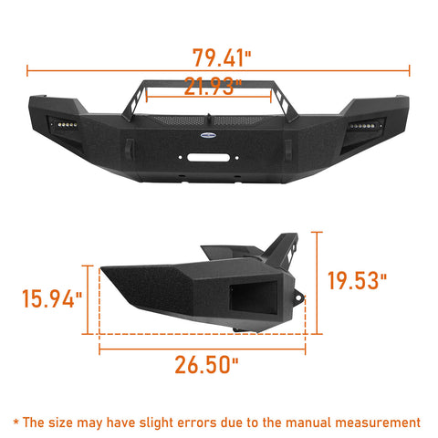 2003-2005 Dodge Ram 2500 Discovery Ⅰ Front Bumper w/Winch Plate dimension