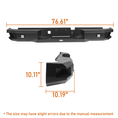 2003-2005 Ram 2500 Discovery Steel Rear Bumper Replacement dimension