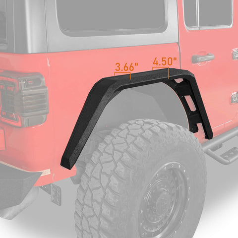 Jeep Flat Rear Fender Flares  (18-23 Jeep Wrangler JL)  dimension 2