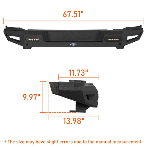 21-23 Ford Bronco Aftermarket Offroad Rear Bumper (Excluding Raptor)  dimension