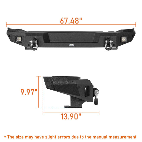 Ford Bronco Aftermarket Rear Bumper Classic Excluding Raptor Dimension