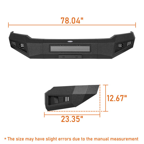 Ford HR Ⅱ Front Bumper w/ LED Spotlights (18-20 Ford F-150 (Excluding Raptor))  dimension