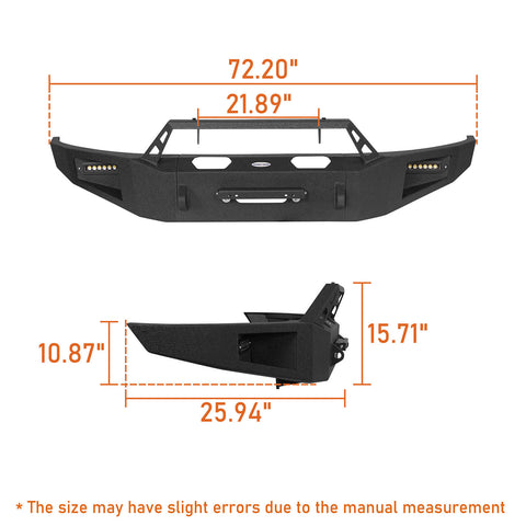 Ford Heavy Duty Front Winch Bumper Replacement (19-23 Ranger) Dimension